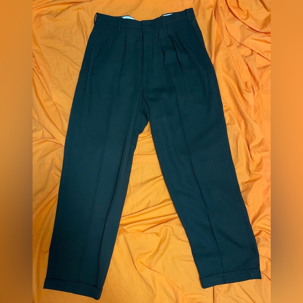 Dress pants.  Greenish brown. 32